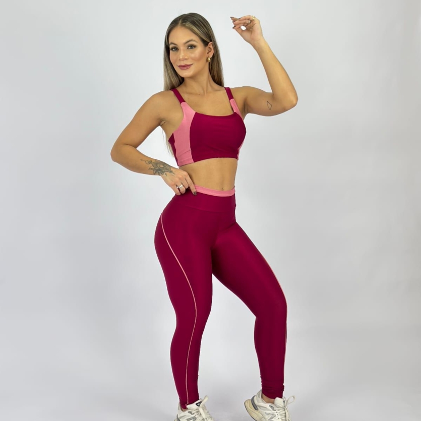conjunto de legging bicolor