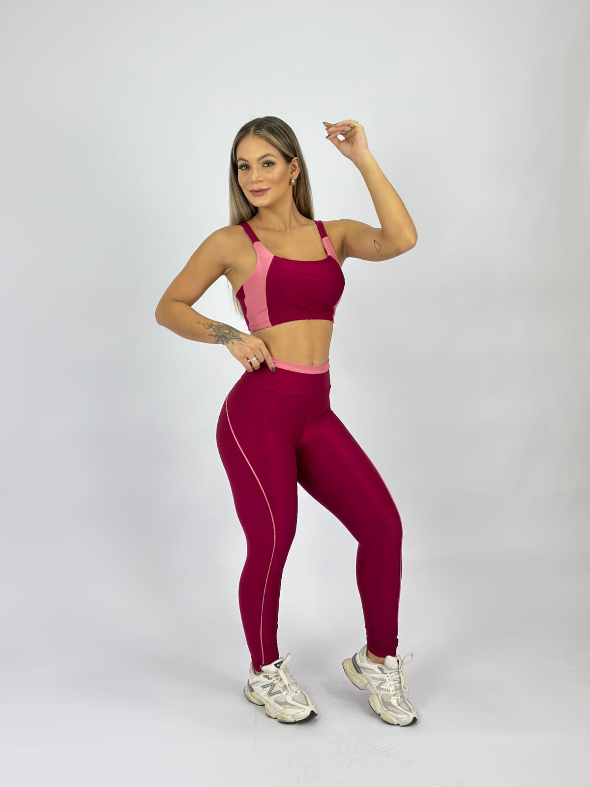 conjunto de legging bicolor