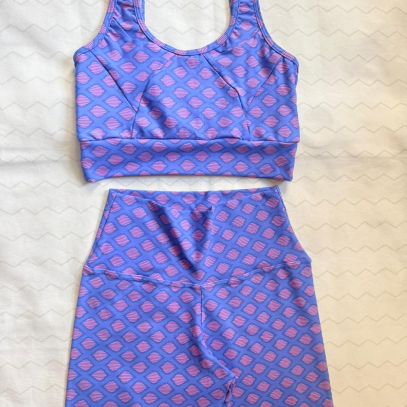 Conjunto Texturizado Floral em Poliamida com Elastano – Tam. M