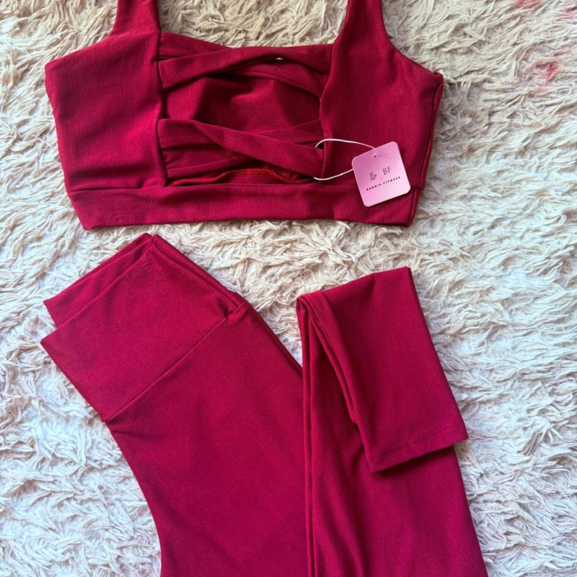 CONJUNTO Canelado top cruzado