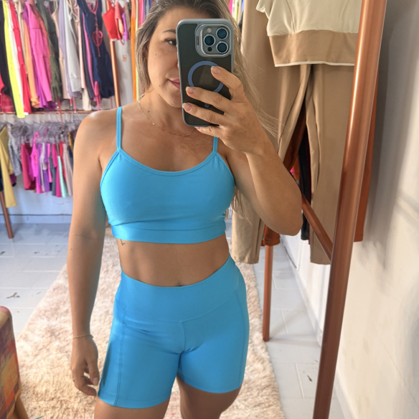 Conjunto Short Canelado de Compressão com Top – Tam. M